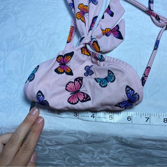 Cute Butterfly Bikini Top Women’s Small Strapless Multi Waist Pastel Pink Small - Picture 6 of 10